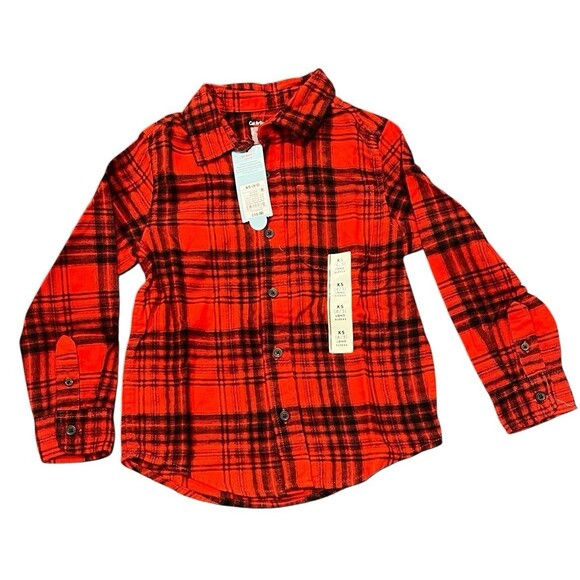 Cat & Jack Other - Long Sleeve Flannel Shirt - Size: XS (4/5)